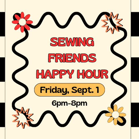 Black and White Sewing Happy Hour
